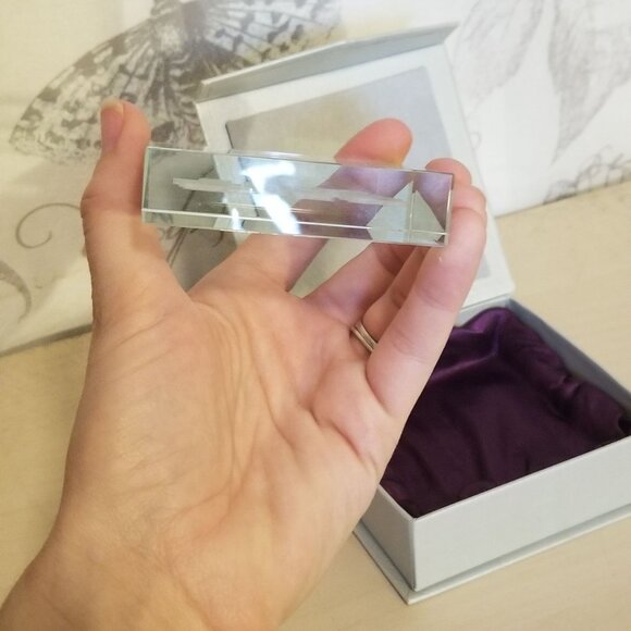 Engraved Glass Paper Weight In Box - Picture 3 of 4